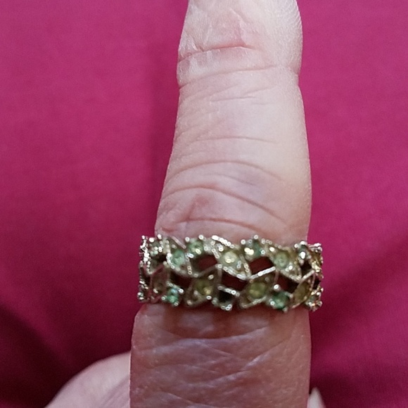 VGUC- Antique Sterling and Crystal Rhinestone Ring - Picture 2 of 3